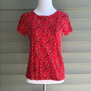 Red floral tee